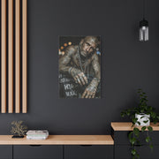 Tattooed Man Street Noir Portrait Wall Art & Canvas Print