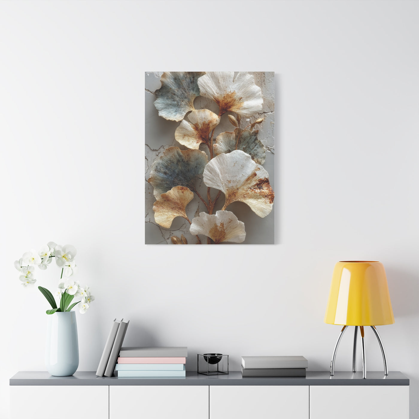 Textured Ginkgo Botanical Wall Art & Canvas Print