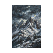 Thick Impasto Oil Mountain Stormscape Wall Art & Canvas Print