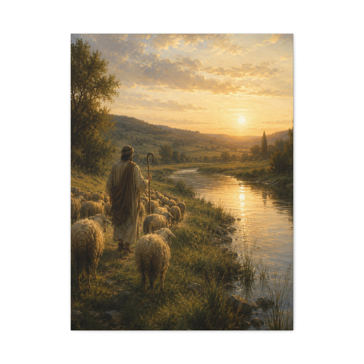 Psalm 23 Shepherd Beside Still Waters Scripture Wall Art & Canvas Print