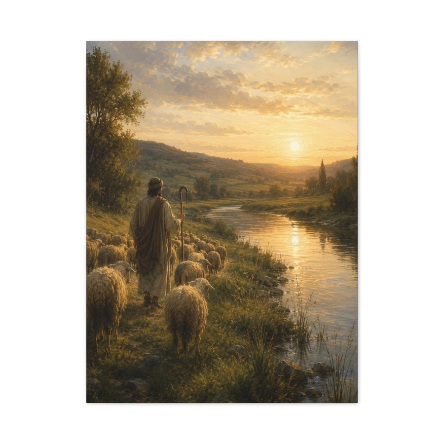 Psalm 23 Shepherd Beside Still Waters Scripture Wall Art & Canvas Print