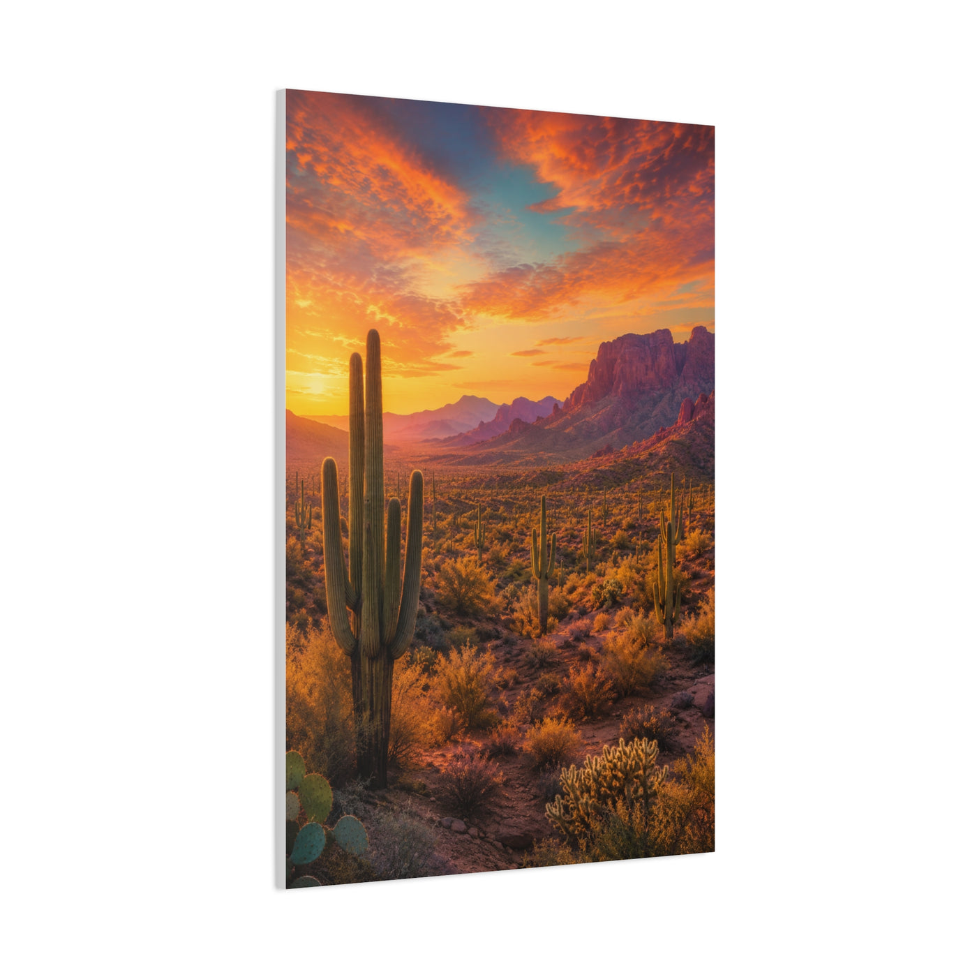 Golden Hour Saguaro Desert Southwest Wall Art & Canvas Print