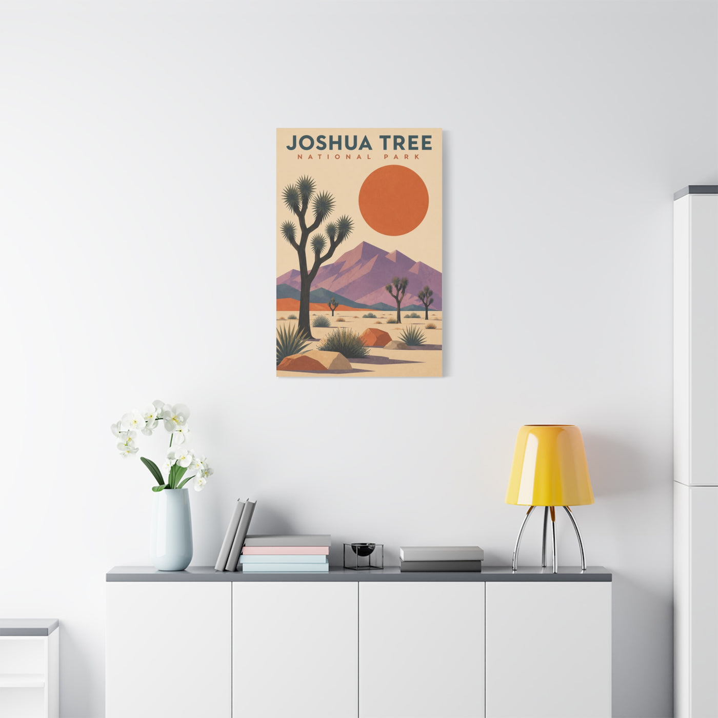 Joshua Tree National Park Retro Poster Southwest Wall Art & Canvas Print