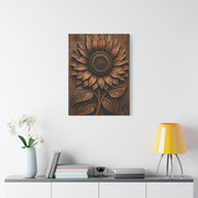 Carved Wooden Sunflower Relief Wall Art & Canvas Print