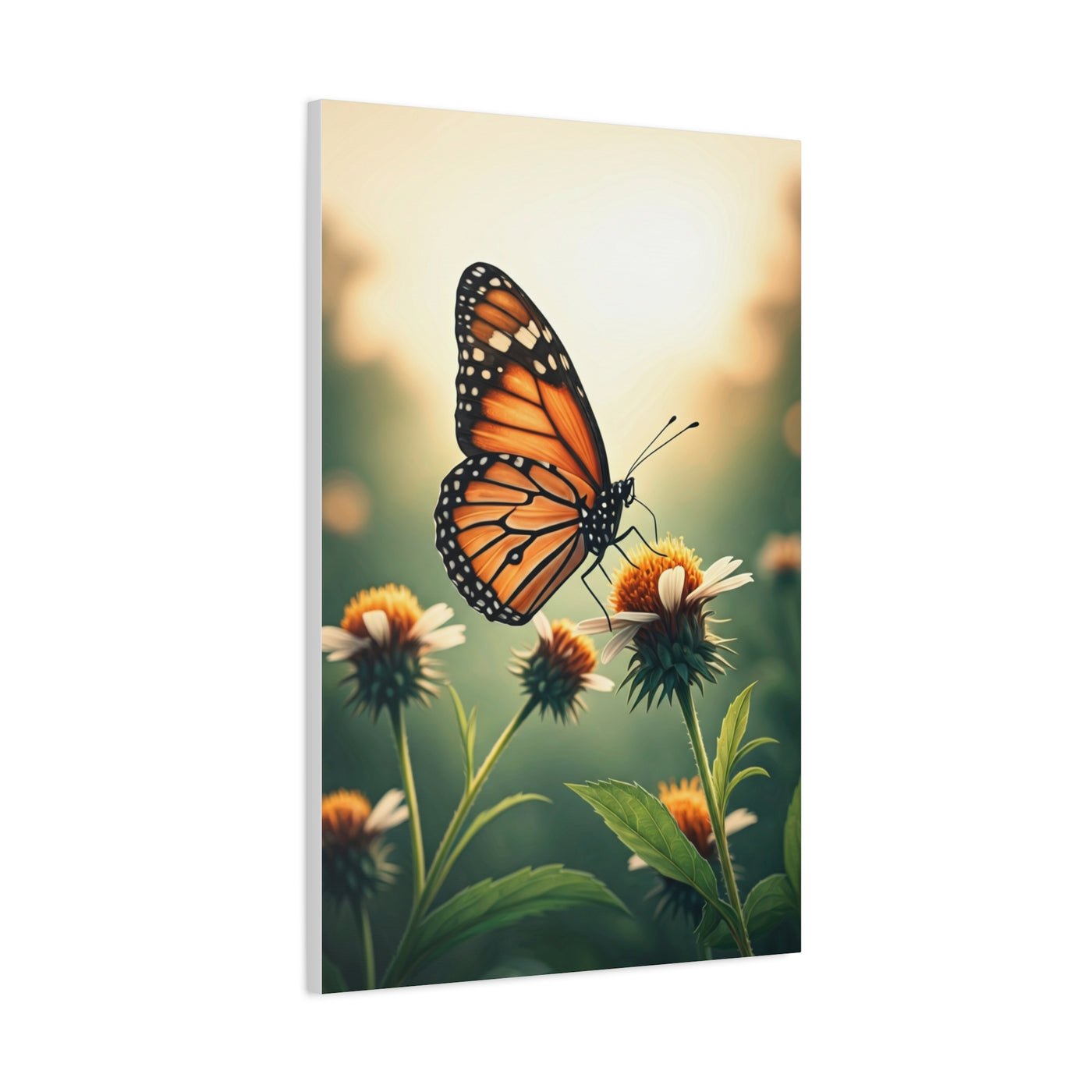 Monarch Butterfly On Wildflower Bloom Wall Art & Canvas Prints