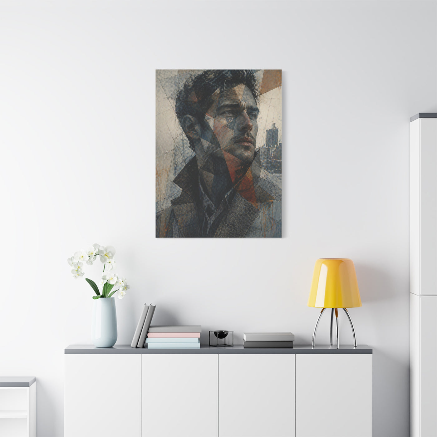 Fragmented Modern Male Portrait Wall Art & Canvas Print