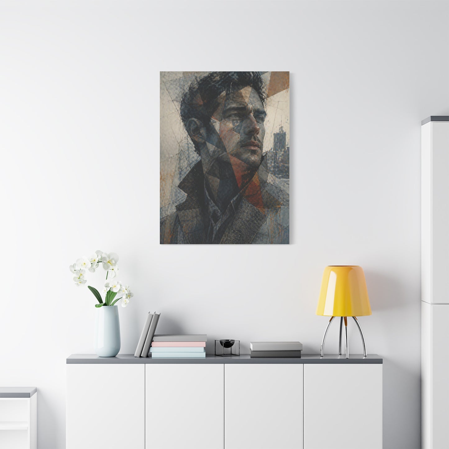 Fragmented Modern Male Portrait Wall Art & Canvas Print