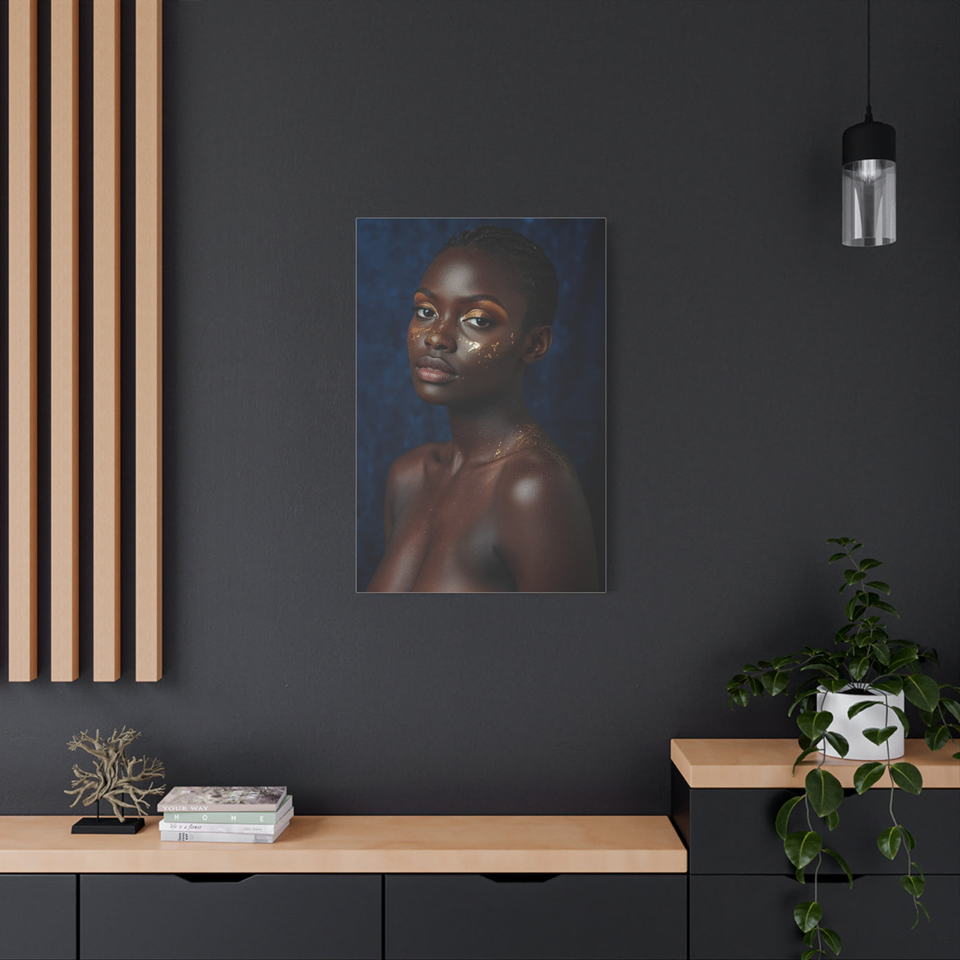 Minimal Gold Highlight Portrait Wall Art & Canvas Print