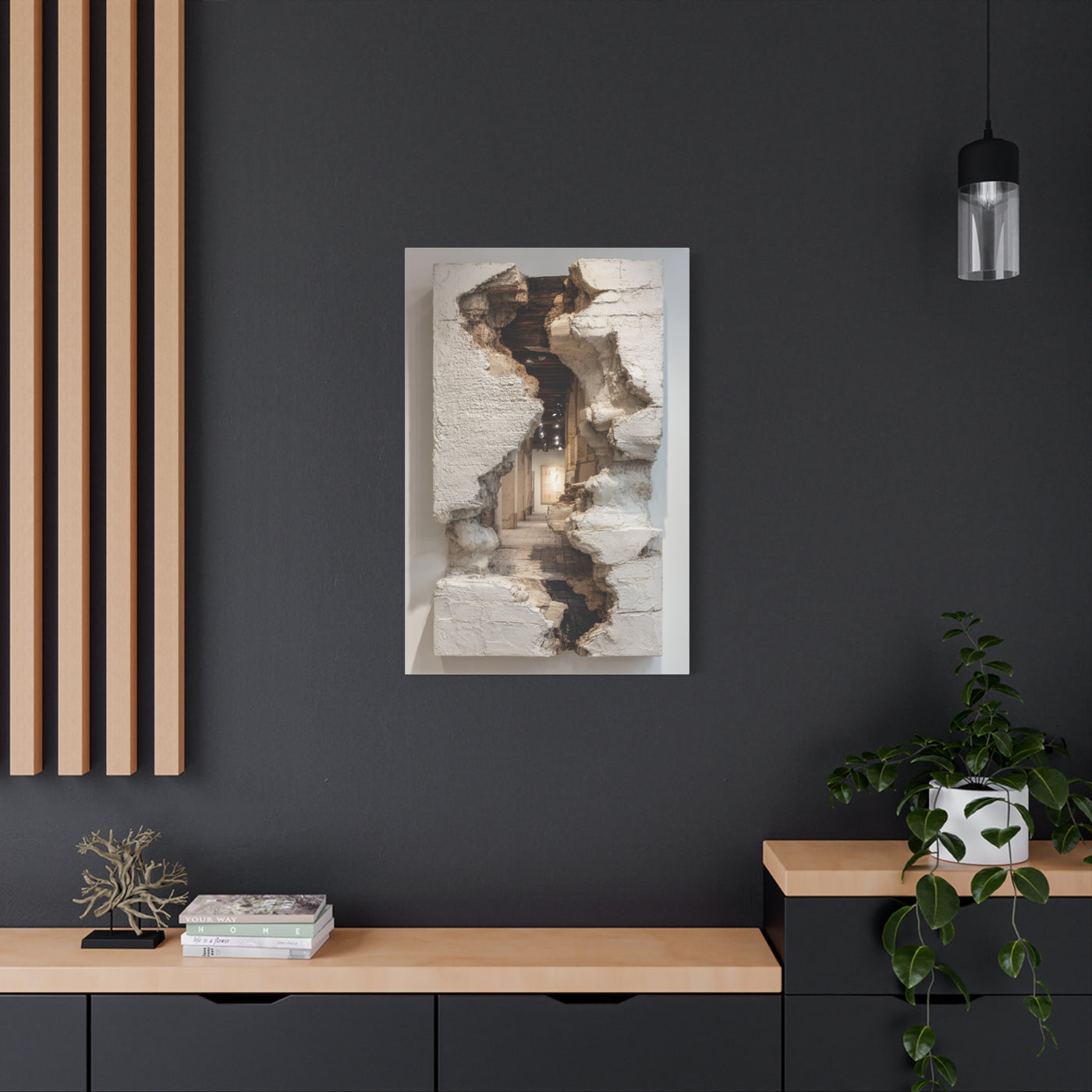 Sculptural Ruptured Wall Passage Wall Art & Canvas Print