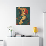 Golden Crane Celestial Flight Wall Art & Canvas Print