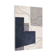Navy Geometric Line Abstraction Wall Art & Canvas Print