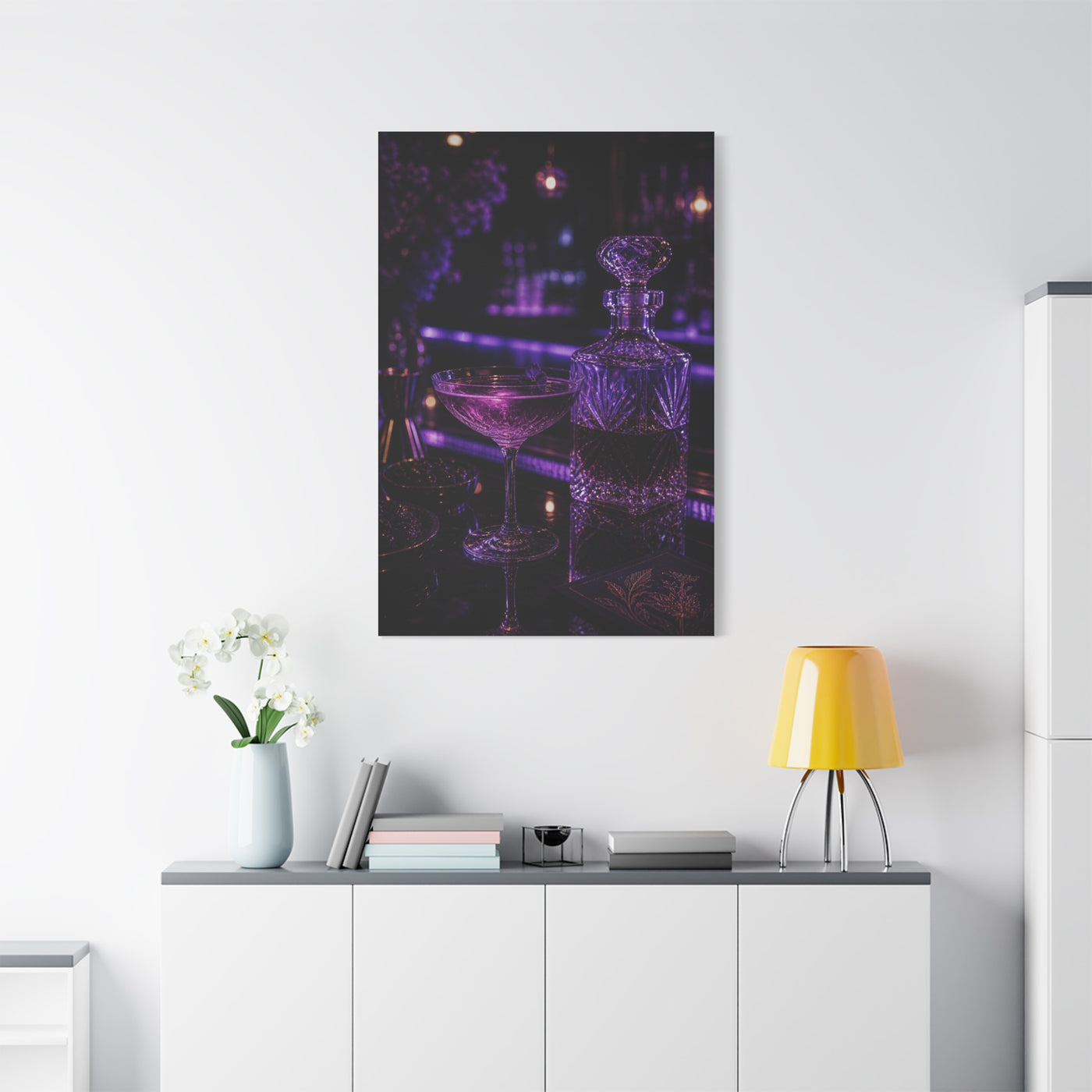 Violet Cocktail Lounge Still Life Wall Art & Canvas Print