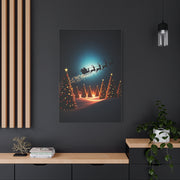 Santa Sleigh Midnight Flight Wall Art & Canvas Print