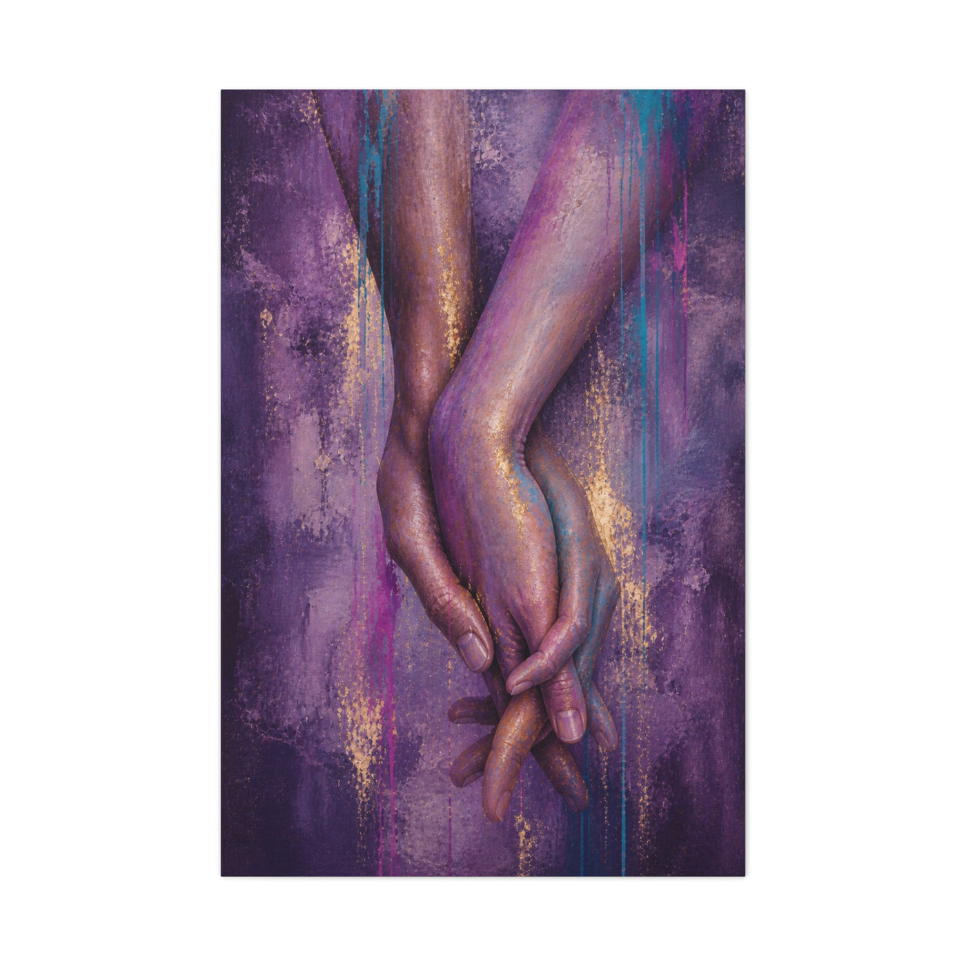 Intertwined Hands Abstract Emotion Wall Art & Canvas Print