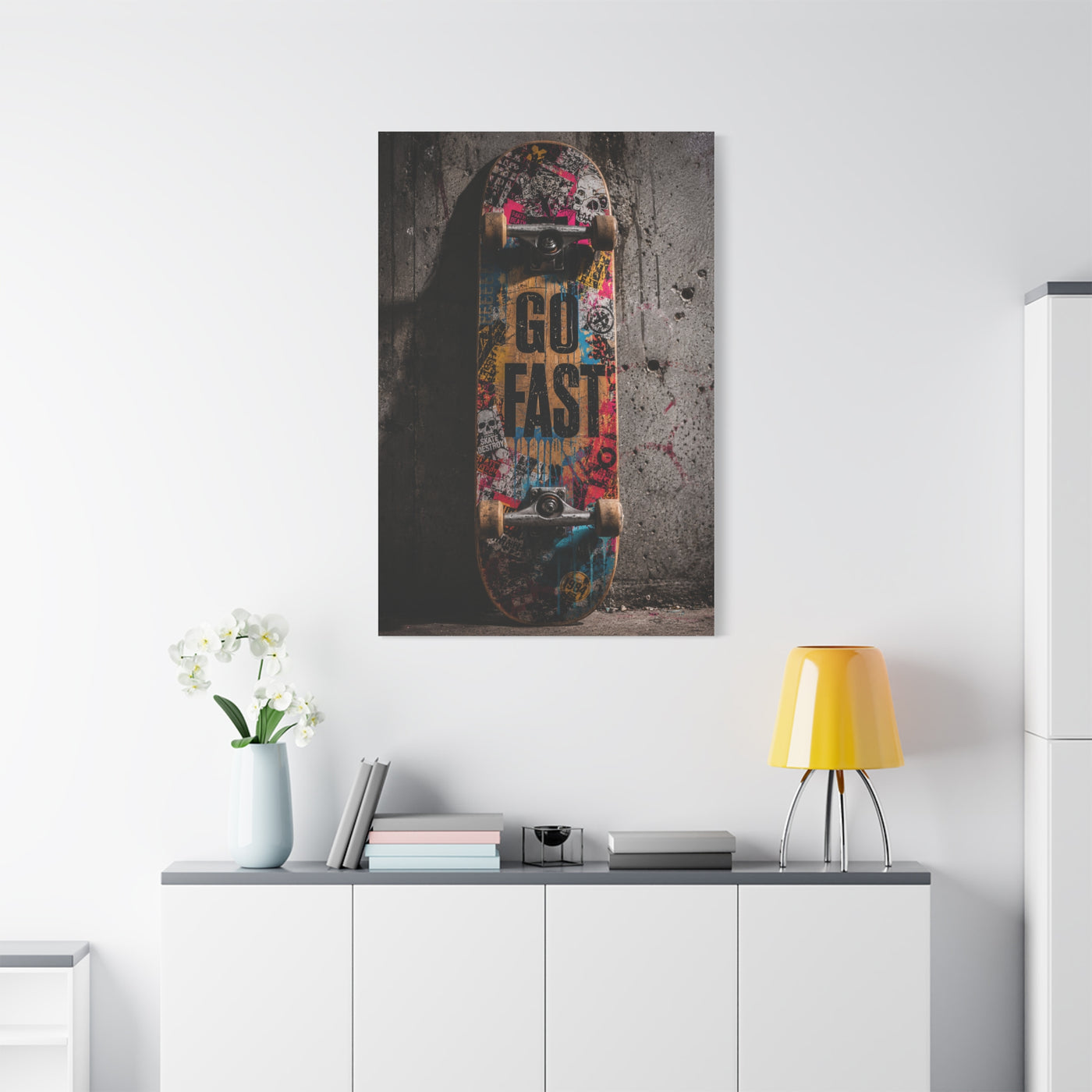 Go Fast Skateboard Street Wall Art & Canvas Print