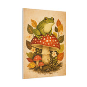 Whimsical Retro Frog and Mushroom Composition Wall Art & Canvas Print
