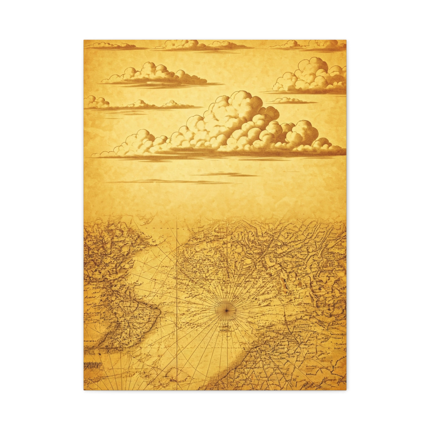 Vintage Compass Journey Map Wall Art & Canvas Prints