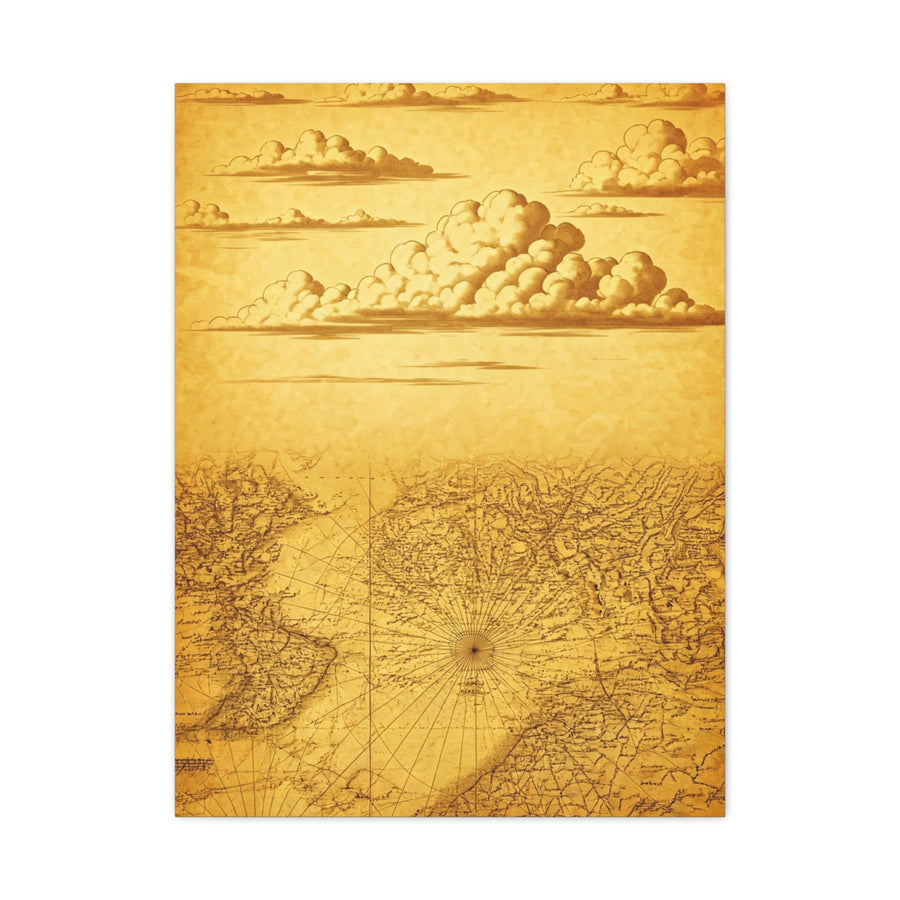 Vintage Compass Journey Map Wall Art & Canvas Prints