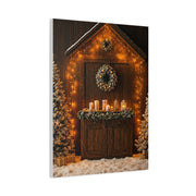 Festive Christmas Entrance With Wreath and Candlelight Wall Art & Canvas Print