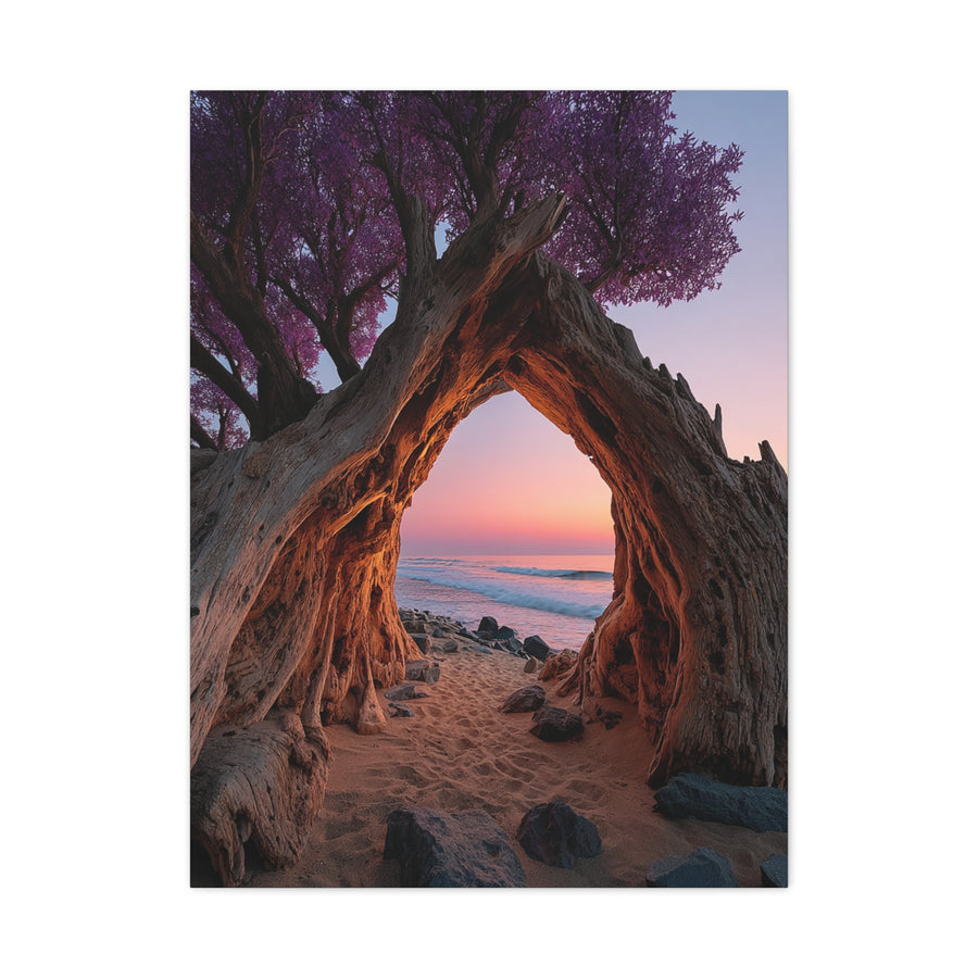 Driftwood Arch Coastal Sunset Wall Art & Canvas Print