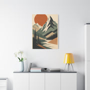 Mid-Century Graphic Sunset Mountain Wall Art & Canvas Print