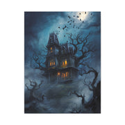 Haunted Victorian House Under the Full Moon Wall Art & Canvas Print