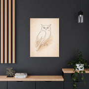 Minimal Line Art Owl Sketch Wall Art & Canvas Print