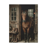 Rustic Stable Horse Portrait Wall Art & Canvas Print