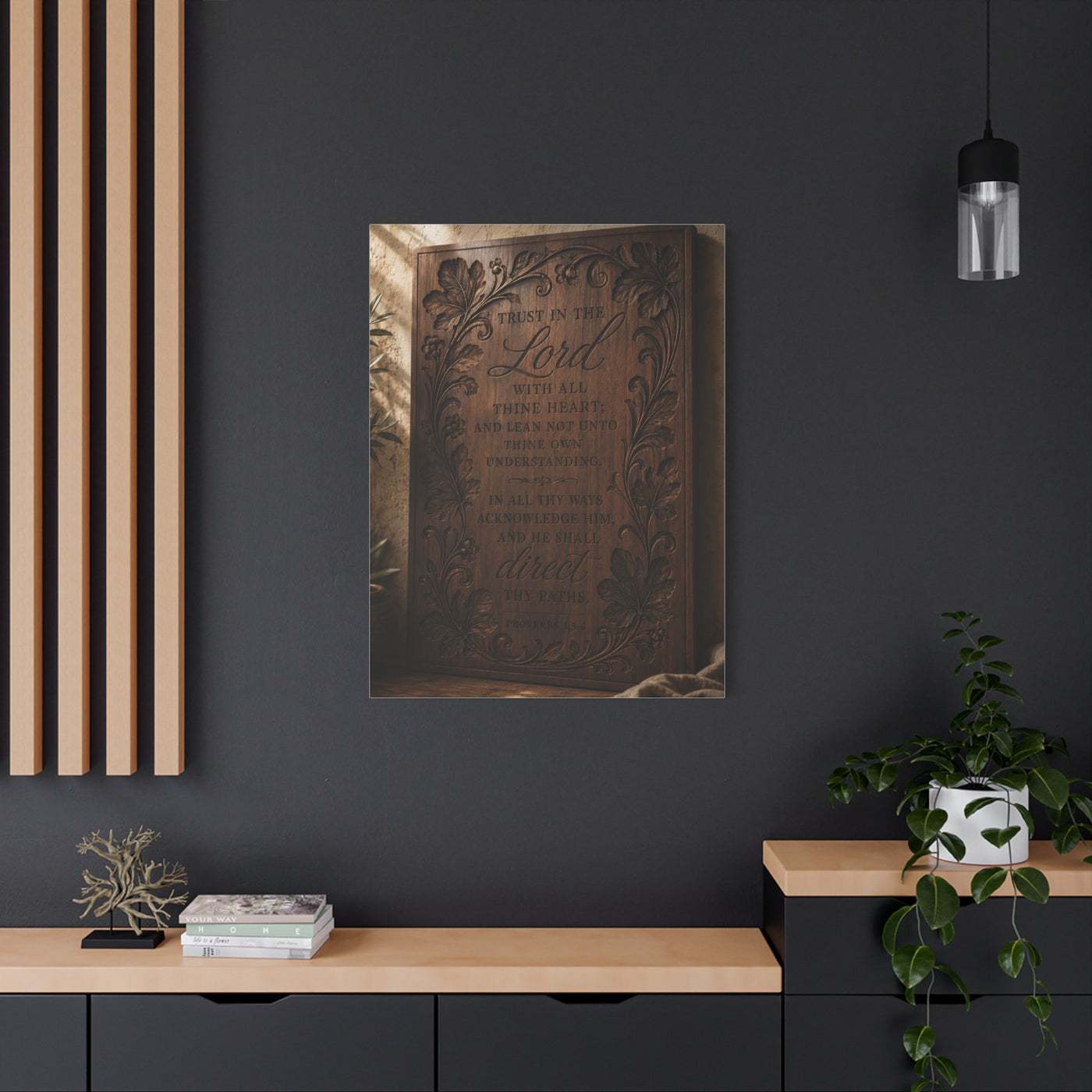 Trust in the Lord Carved Wood Plaque Wall Art & Canvas Print