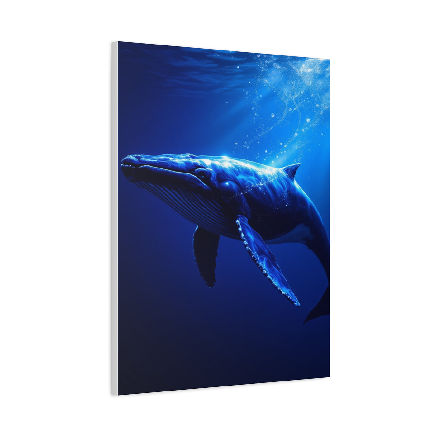 Majestic Blue Whale in Deep Ocean Light Wall Art & Canvas Prints