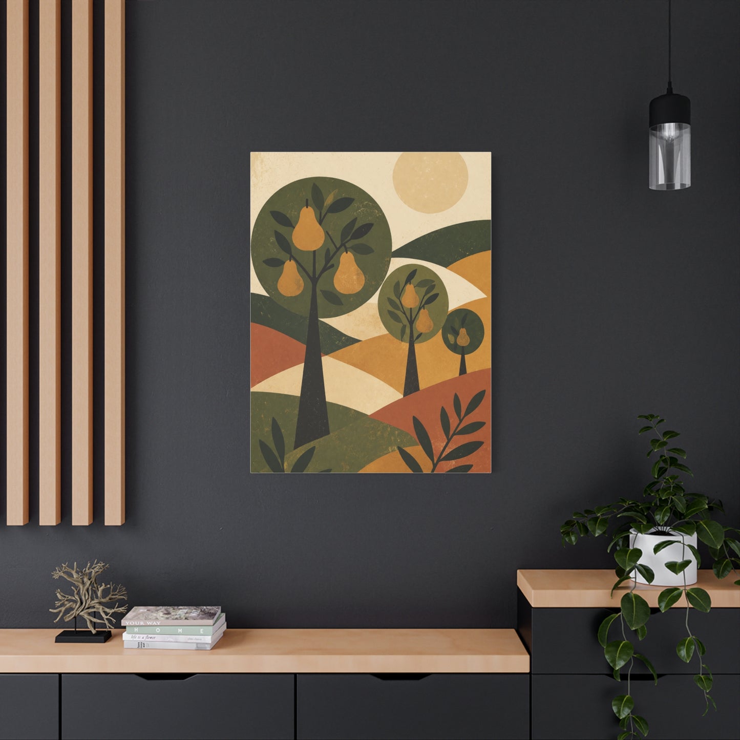 Stylized Orchard Landscape Wall Art & Canvas Print