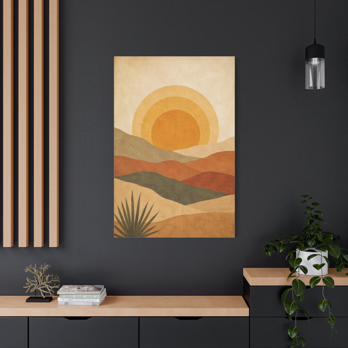 Boho Desert Sun Layers Abstract Wall Art & Canvas Print