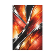 Chrome and Orange Liquid Abstraction Wall Art & Canvas Print