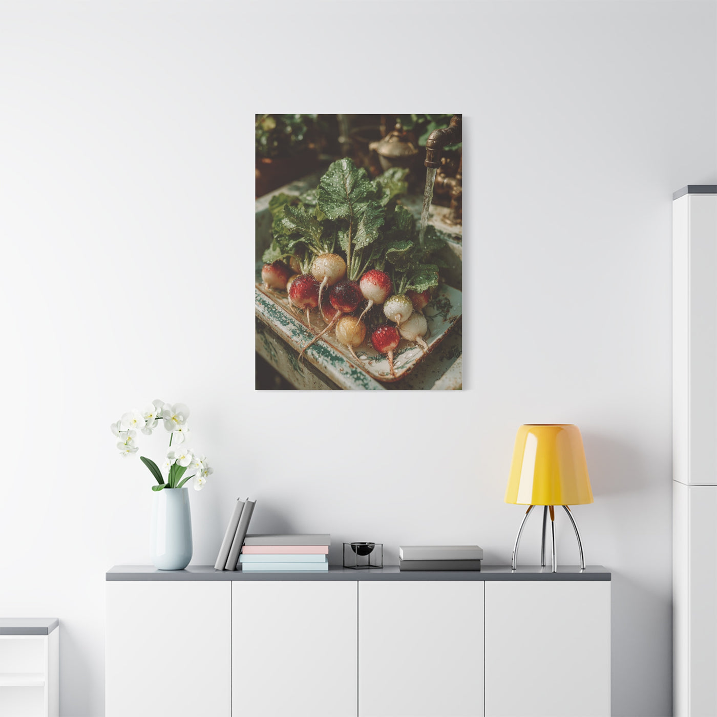 Fresh Garden Radishes Farm Sink Wall Art & Canvas Print