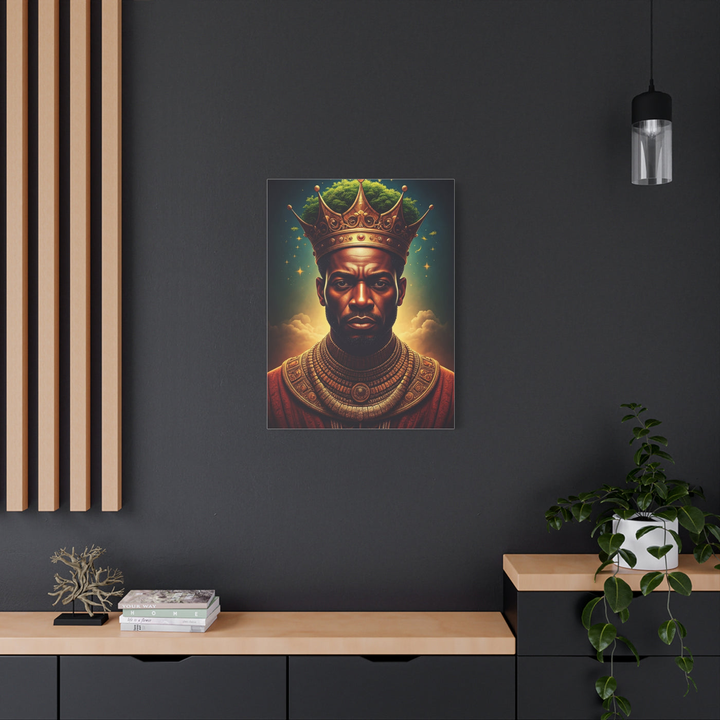 Celestial Crowned King Portrait Wall Art & Canvas Prints
