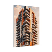 Modern Orange Architectural Tower Wall Art & Canvas Print