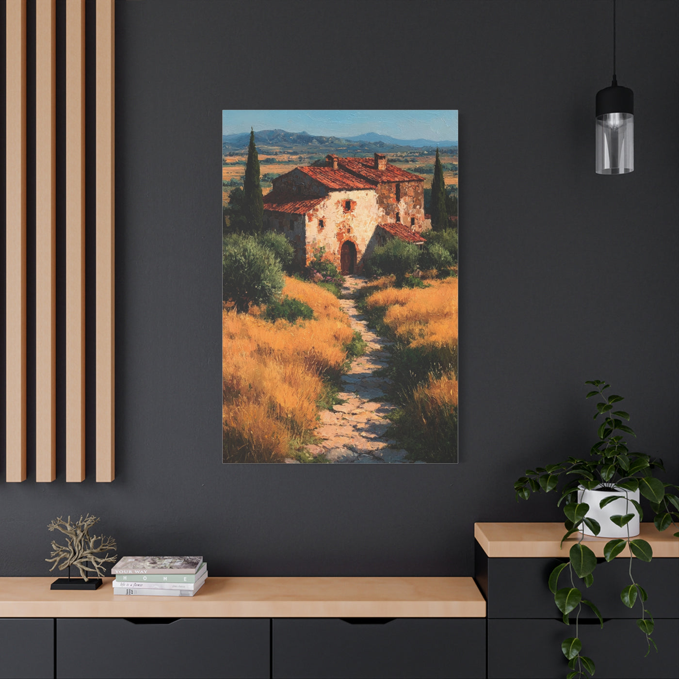 Tuscan Countryside Villa Painting Wall Art & Canvas Print