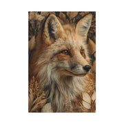 Neutral Botanical Fox Portrait Wall Art & Canvas Print