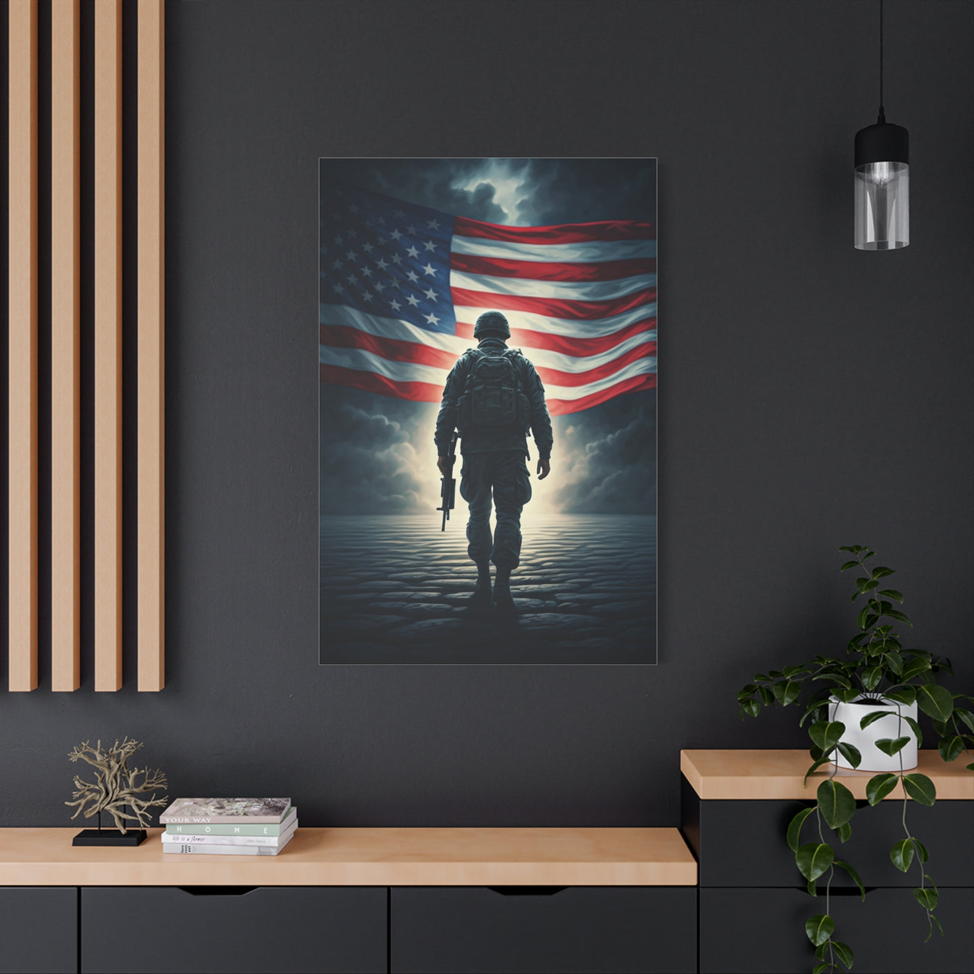 Soldier Standing for Freedom Wall Art & Canvas Prints .