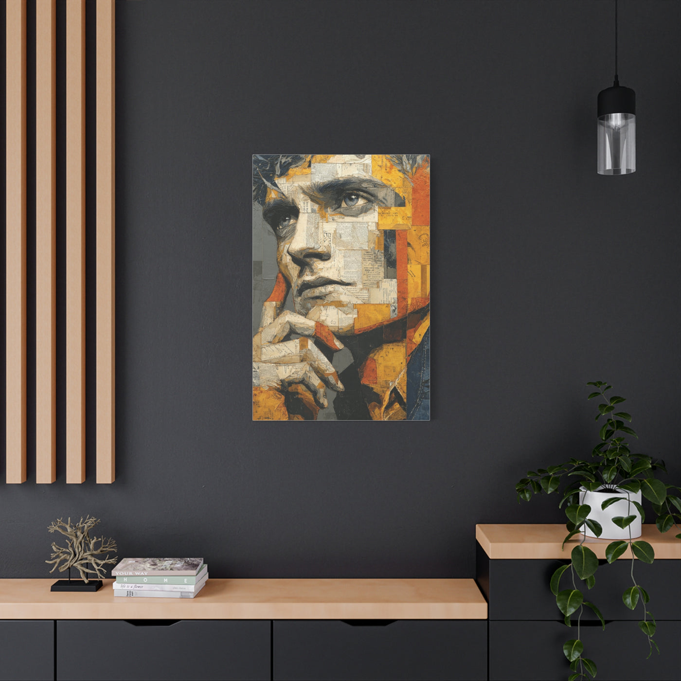 Reflective Thought Portrait Collage Wall Art & Canvas Print