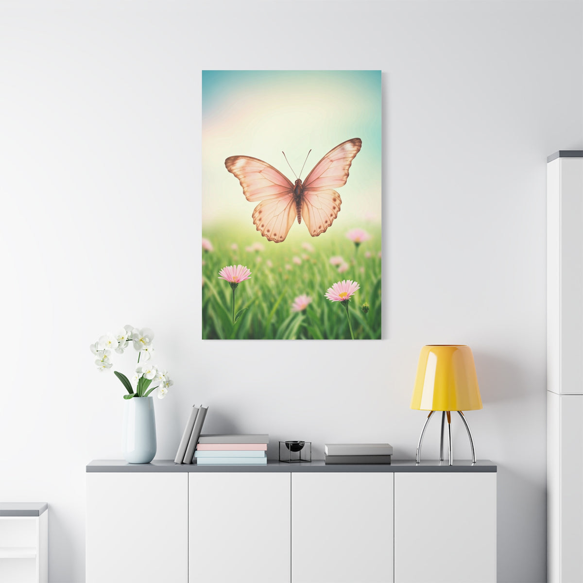 Blush Meadow Butterfly Elegance Wall Art & Canvas Prints