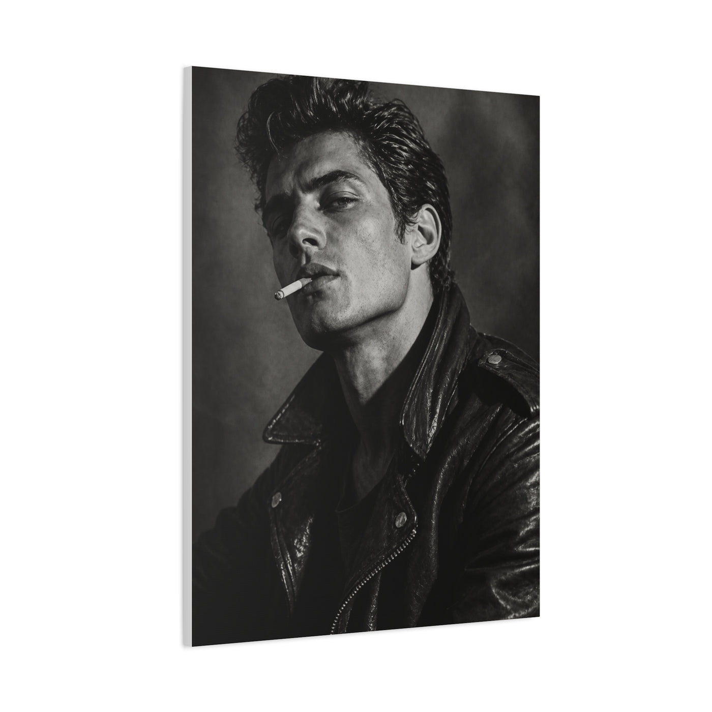 Rebel Leather Jacket Portrait Wall Art & Canvas Print