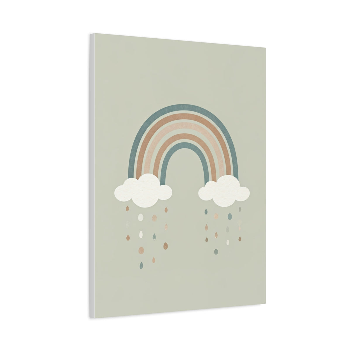 Pastel Rainbow & Clouds Nursery Wall Art & Canvas Print
