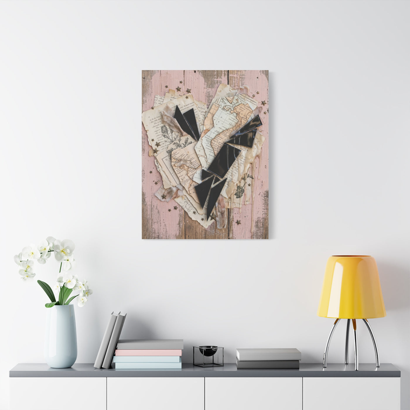 Reclaimed Mixed Media Heartless Romance Wall Art & Canvas Print