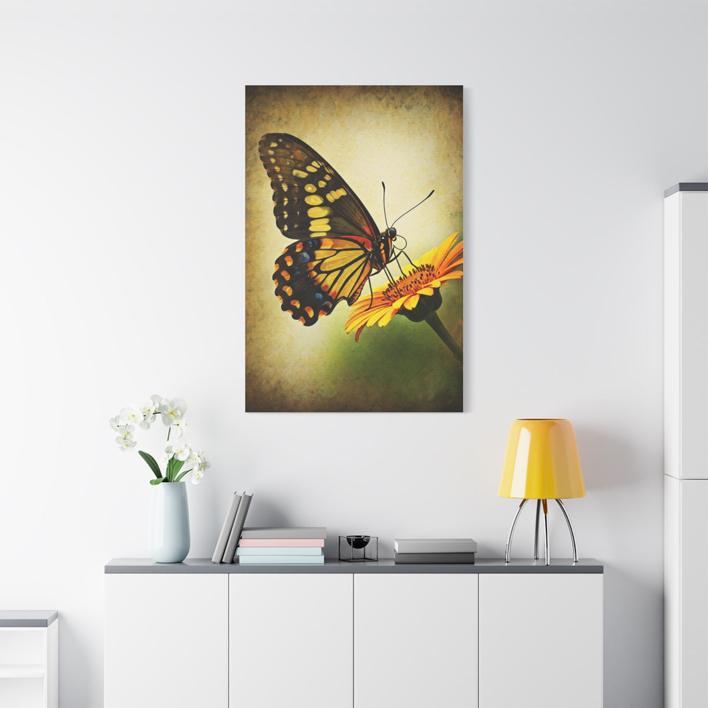 Golden Meadow Butterfly on Flower Wall Art & Canvas Prints
