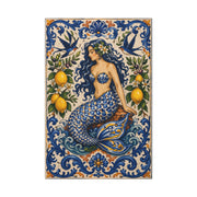 Sicilian Majolica Mermaid Tile Wall Art & Canvas Print