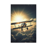 Sunlit Vintage Biplane Flight Wall Art & Canvas Prints