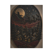 Layered Metal Santa Sleigh Village Wall Art & Canvas Print