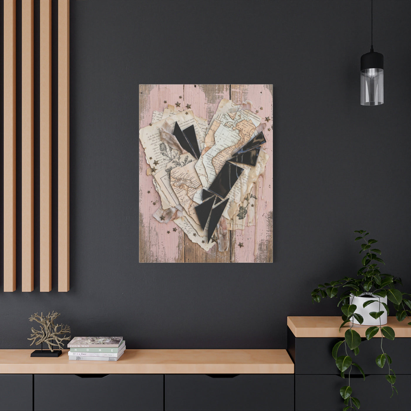 Reclaimed Mixed Media Heartless Romance Wall Art & Canvas Print
