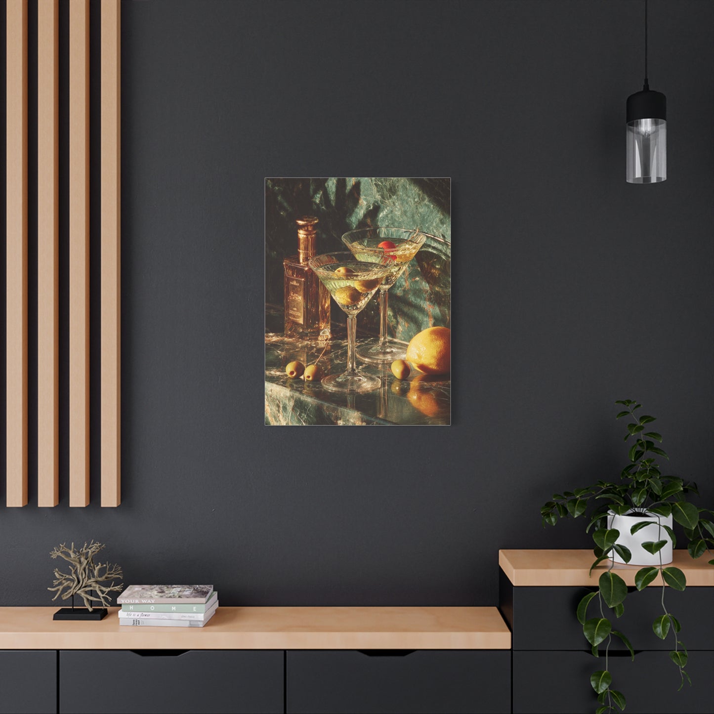 Dirty Martini Cocktail Still Life Wall Art & Canvas Print